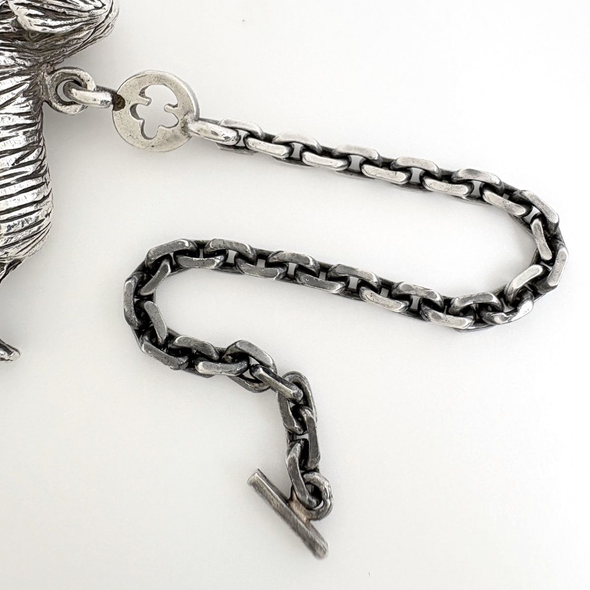 Hermes Charm Key Holder Dachshund Dog 925 Sterling Silver — view 3