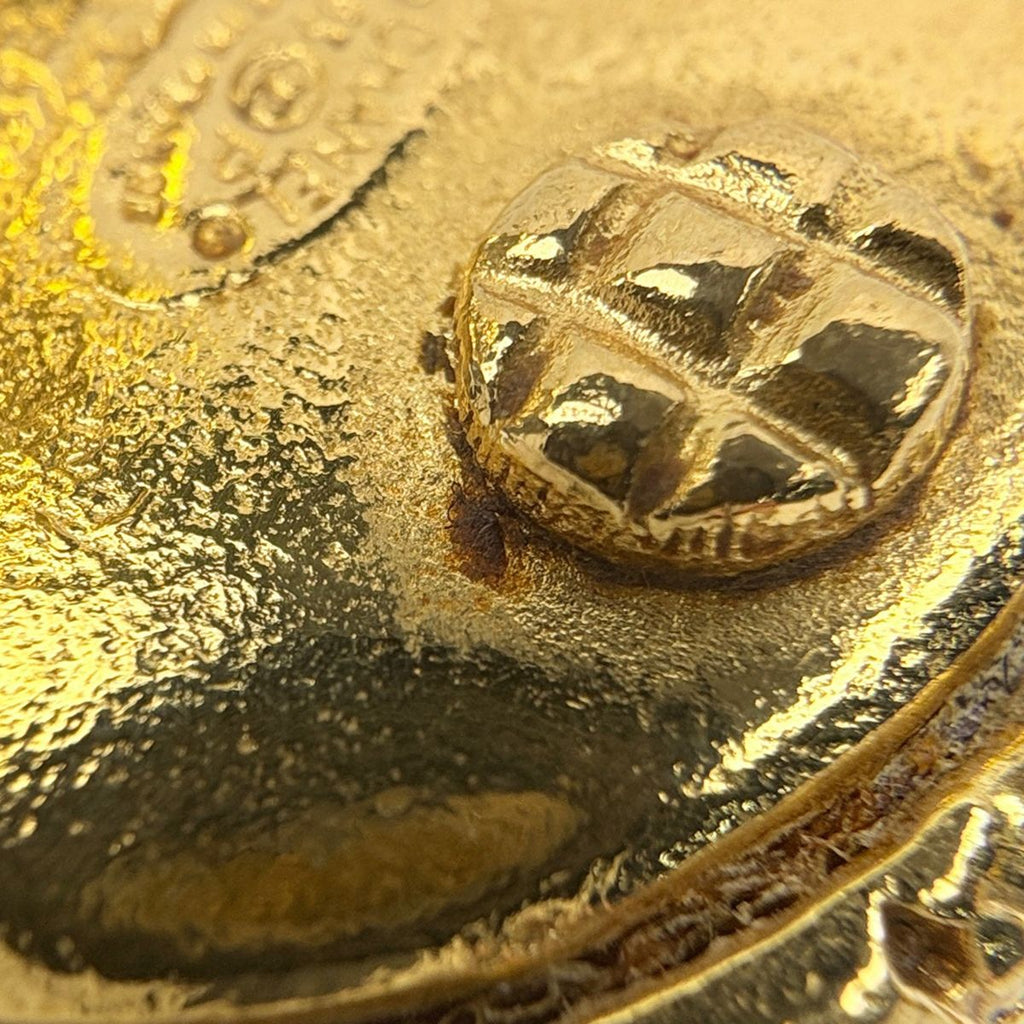 Chanel Earrings CC Logo Round Gold Plated — view 4