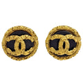 Chanel Earrings CC Logo Round Gold Plated