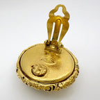 Chanel Earrings CC Logo Round Gold Plated — view 3