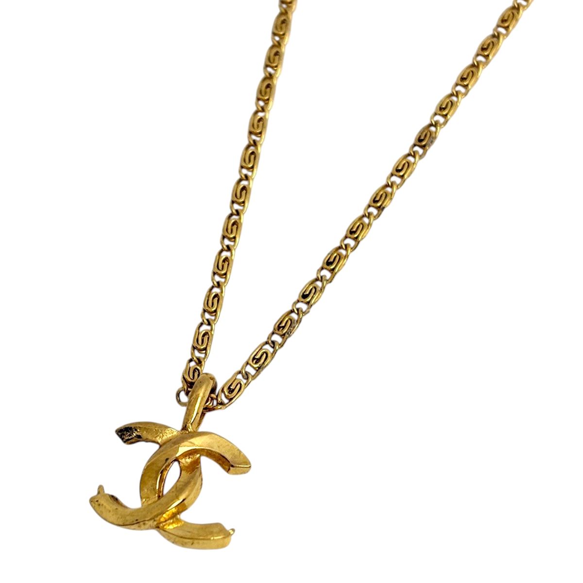 Chanel Necklace CC Logo Gold Plated