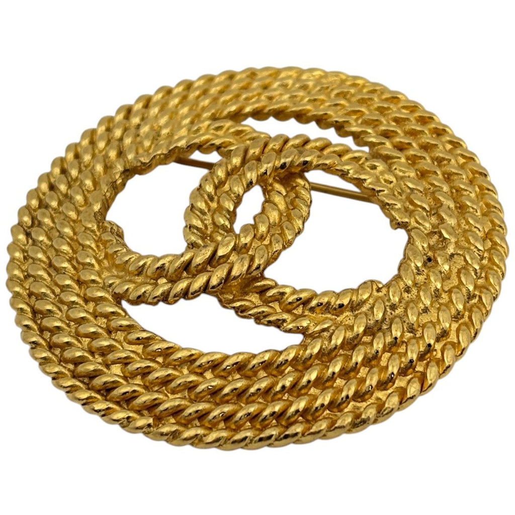Chanel Brooch CC Logo Gold Plated