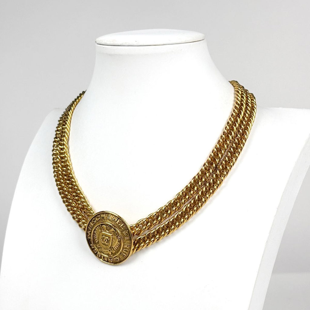 Chanel Necklace CC Logo Gold Plated — view 7