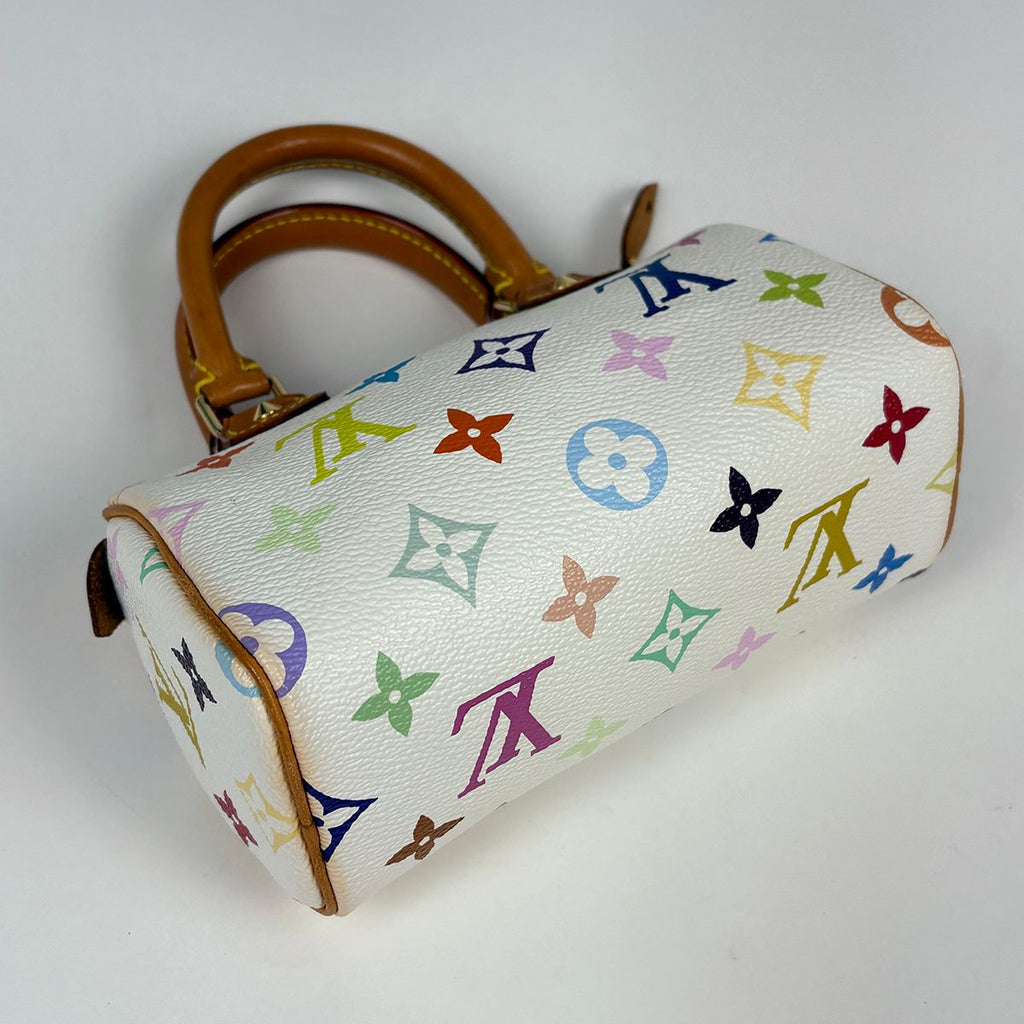 Louis Vuitton Mini Speedy Handbag Monogram Multicolor White — view 2