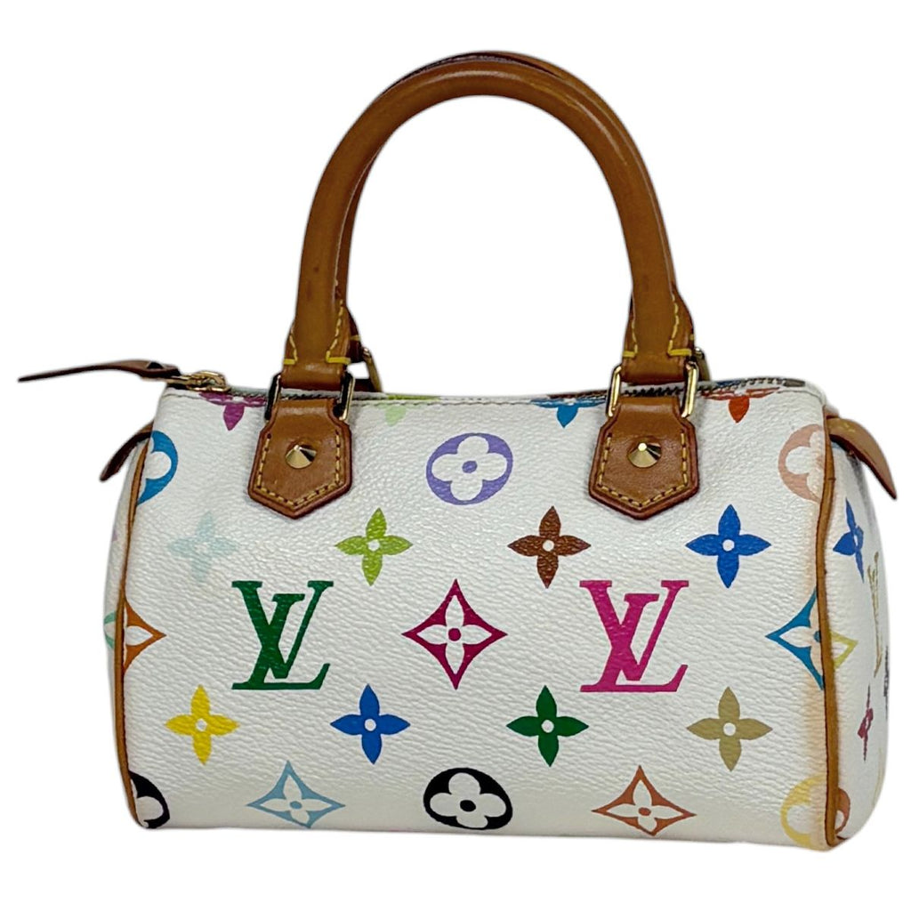 Louis Vuitton Mini Speedy Handbag Monogram Multicolor White