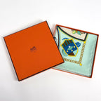 Hermes Carre 90 Chocs en Plumes Scarf Silk Lightgreen Multicolor — view 6