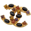 Chanel Brooch CC Logo Color Gold