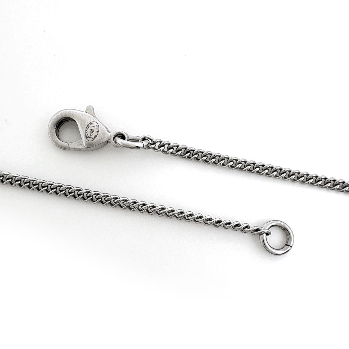 Chanel Necklace CC Logo Long Silver Plating Rhinestone — view 3
