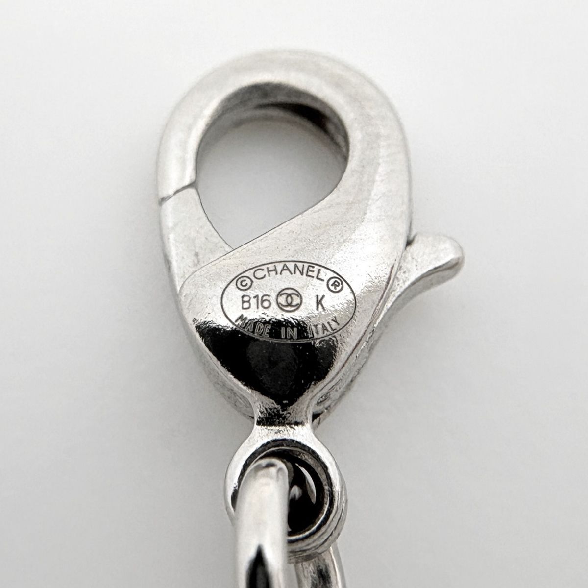 Chanel Necklace CC Logo Long Silver Plating Rhinestone — view 4