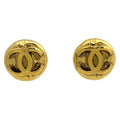 Chanel Earrings CC Logo Round Gold Plated