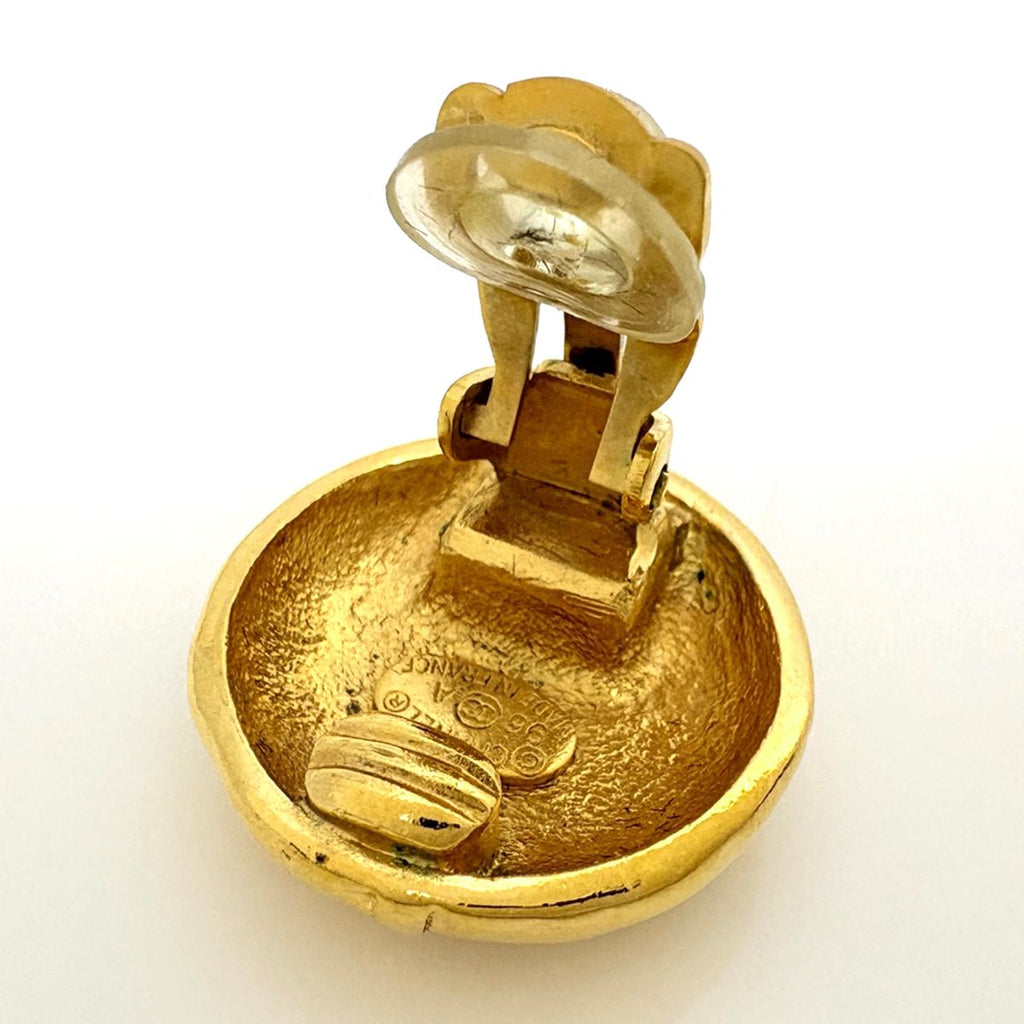 Chanel Earrings CC Logo Round Gold Plated — view 3