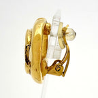 Chanel Earrings CC Logo Round Gold Plated — view 2