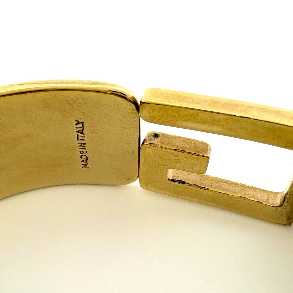 Gucci Bangle Leather Gold Black Bracelet — view 4
