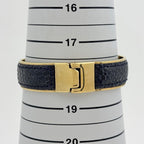 Gucci Bangle Leather Gold Black Bracelet — view 6