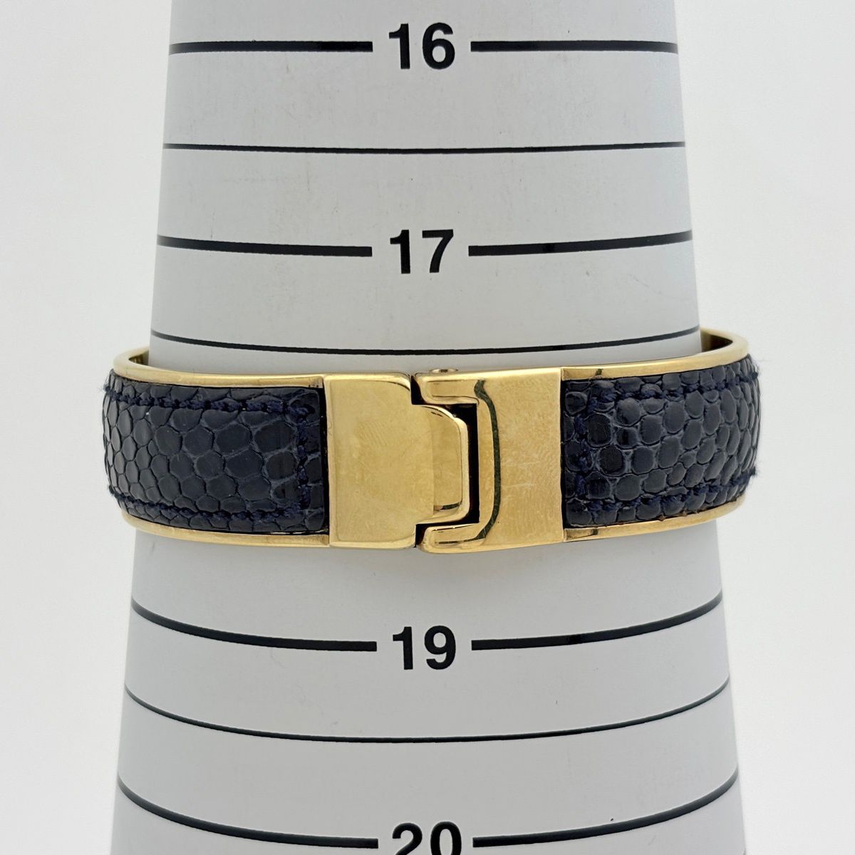 Gucci Bangle Leather Gold Black Bracelet — view 6