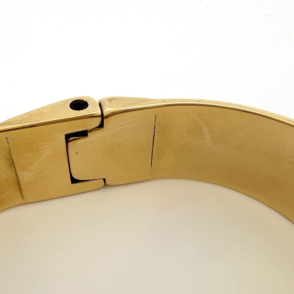 Gucci Bangle Leather Gold Black Bracelet — view 5
