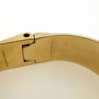Gucci Bangle Leather Gold Black Bracelet — view 5