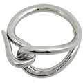 Hermes Scarf Ring Jumbo Clasp Metal Silver