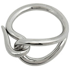 Hermes Scarf Ring Jumbo Clasp Metal Silver