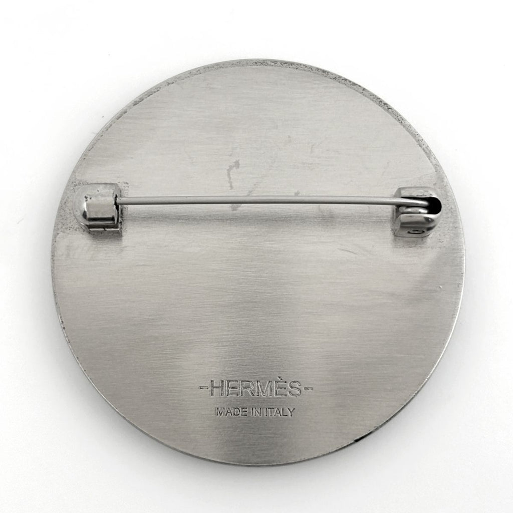 Hermes Brooch MM Metal Silk White Multicolor — view 2