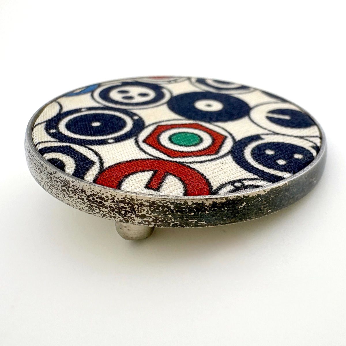 Hermes Brooch MM Metal Silk White Multicolor — view 3