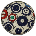 Hermes Brooch MM Metal Silk White Multicolor