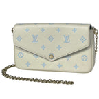 Louis Vuitton Pochette Chain Wallet Monogram Empreinte keywhite Blue Shoulder