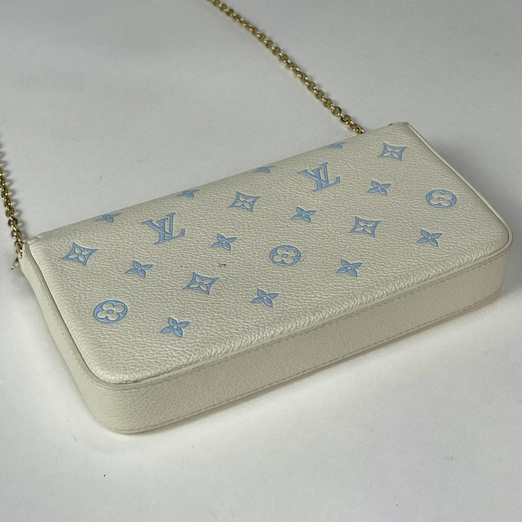 Louis Vuitton Pochette Chain Wallet Monogram Empreinte keywhite Blue Shoulder — view 2
