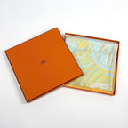 Hermes Carre 90 a Contre Courant Scarf Silk Yellow Multicolor — view 6
