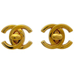 Chanel Earrings CC Logo Turnlock Gold Plated