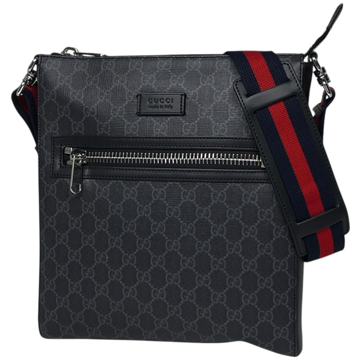 Gucci Shoulder Bag GG Supreme Sherry Line Web Coatingcanvas Black