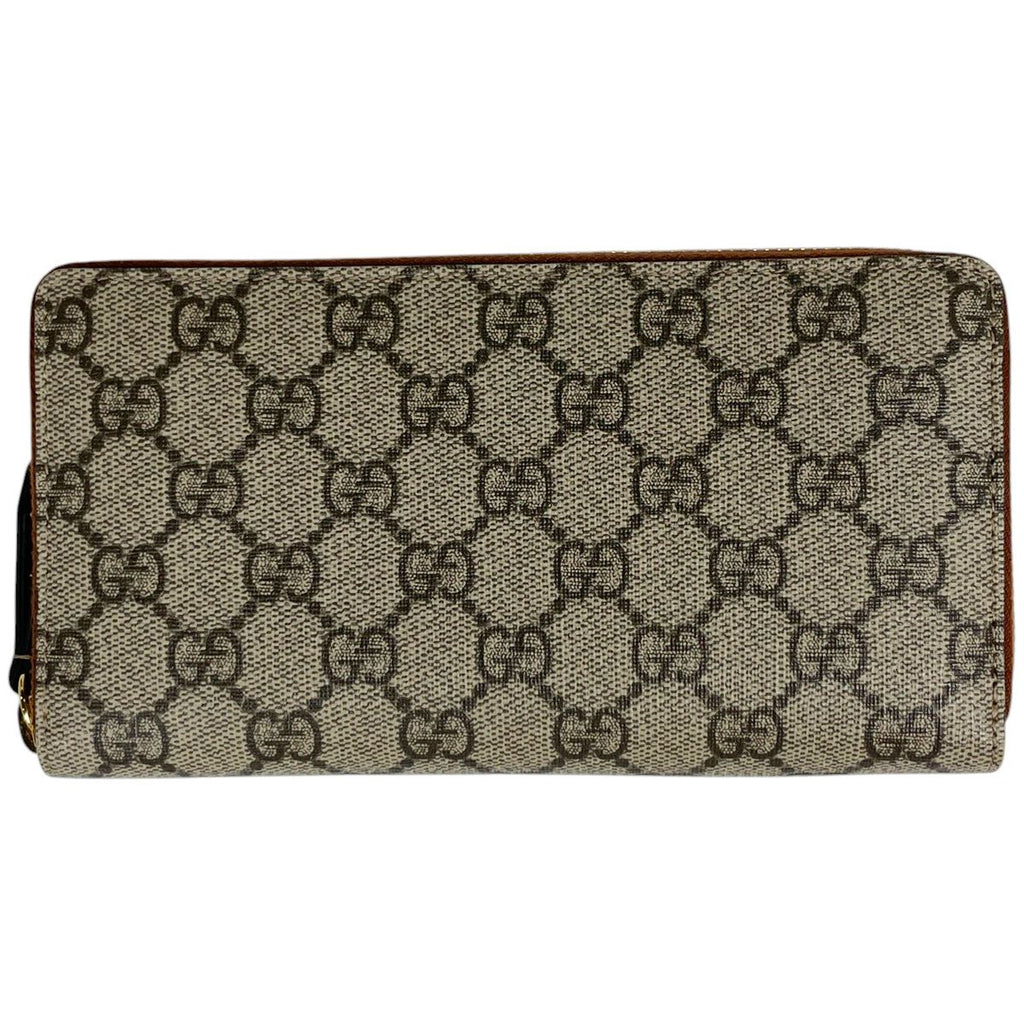 Gucci Wallet GG Round Zip Supreme Beige