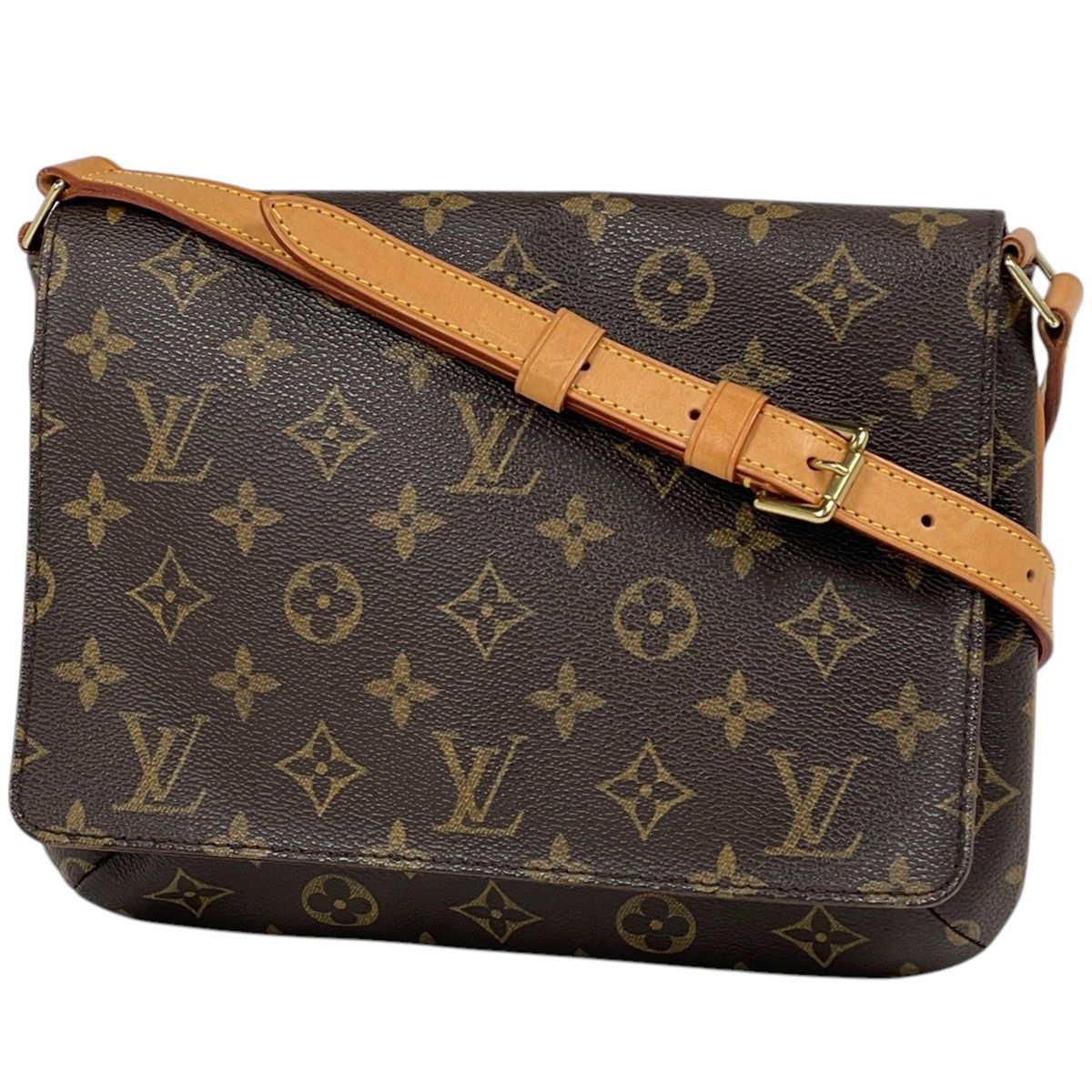 Louis Vuitton Musette Tango Shoulder Bag Monogram Brown