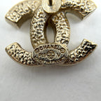 Chanel Earrings CC Logo Rhinestone Gold — view 5