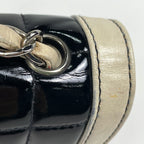 Chanel Shoulder Bag CC Logo Chocolate Bar Patent Leather Black Ivory — view 6