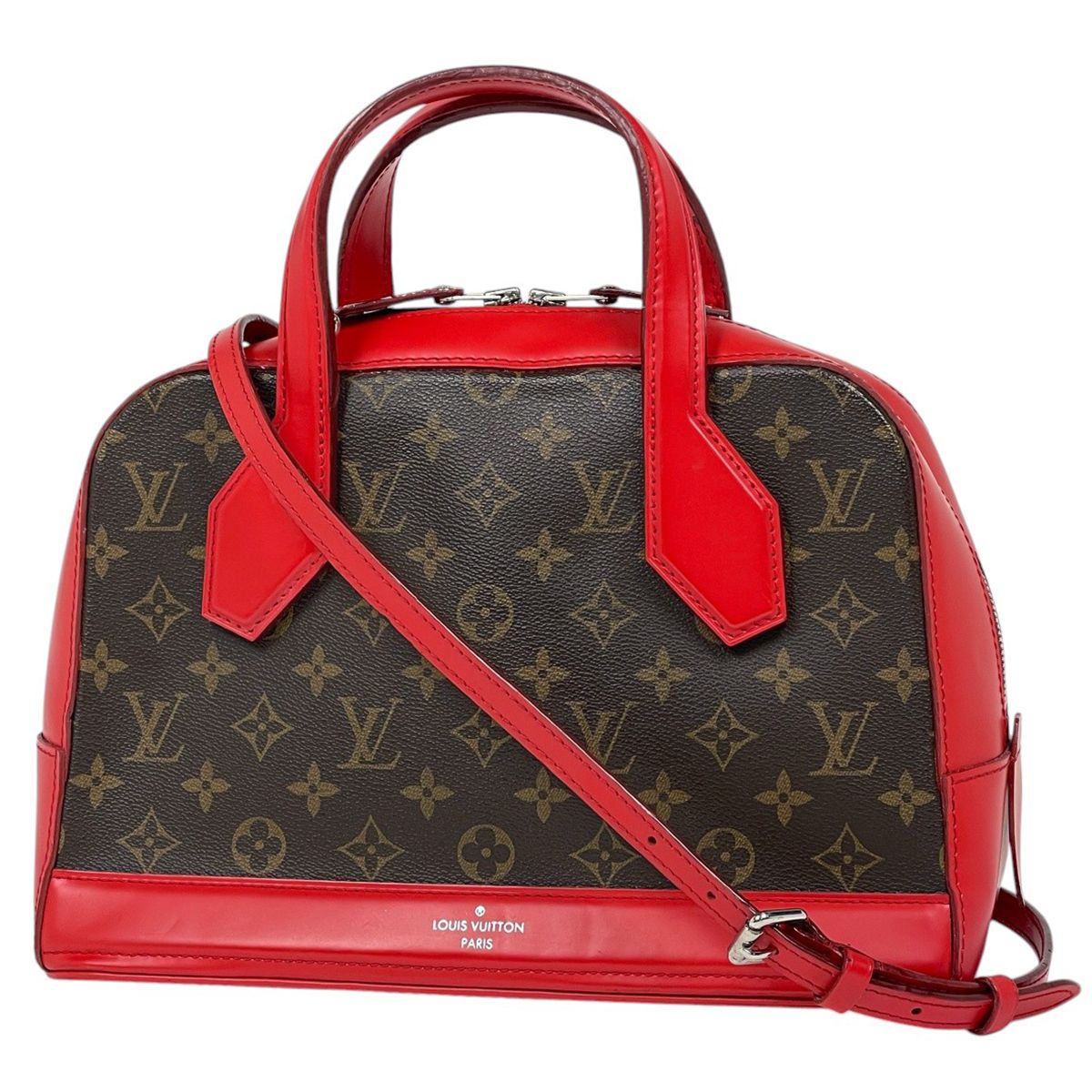 Louis Vuitton PM Handbag 2-Way Monogram Brown Coquelicot