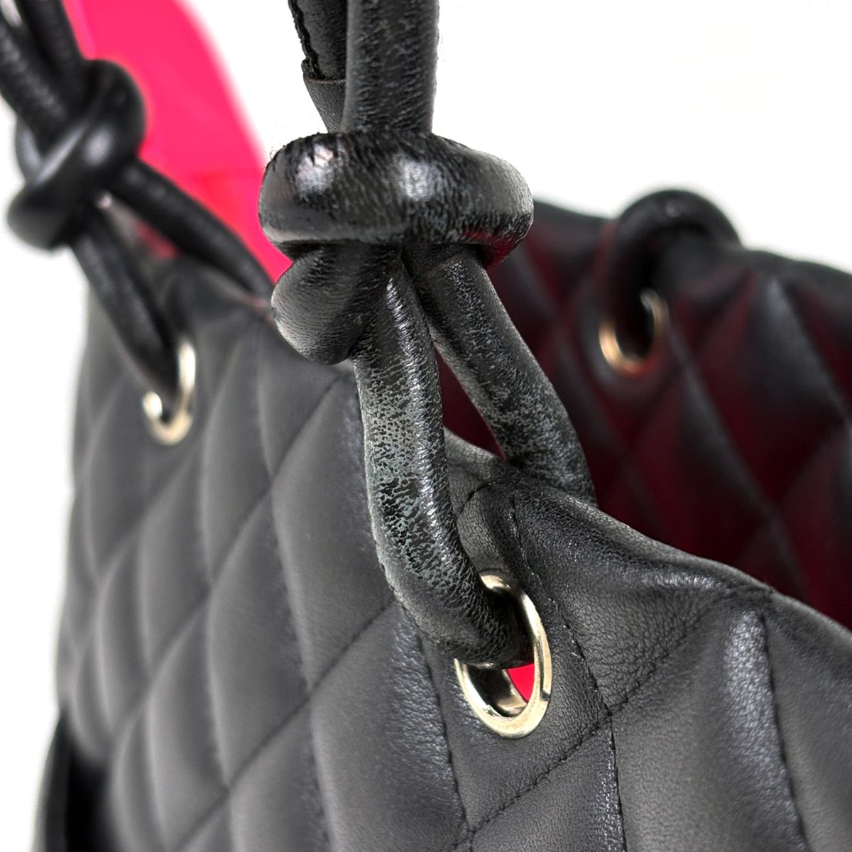 Chanel Cambon Line Tote CC Logo Handbag Leather Black — view 5