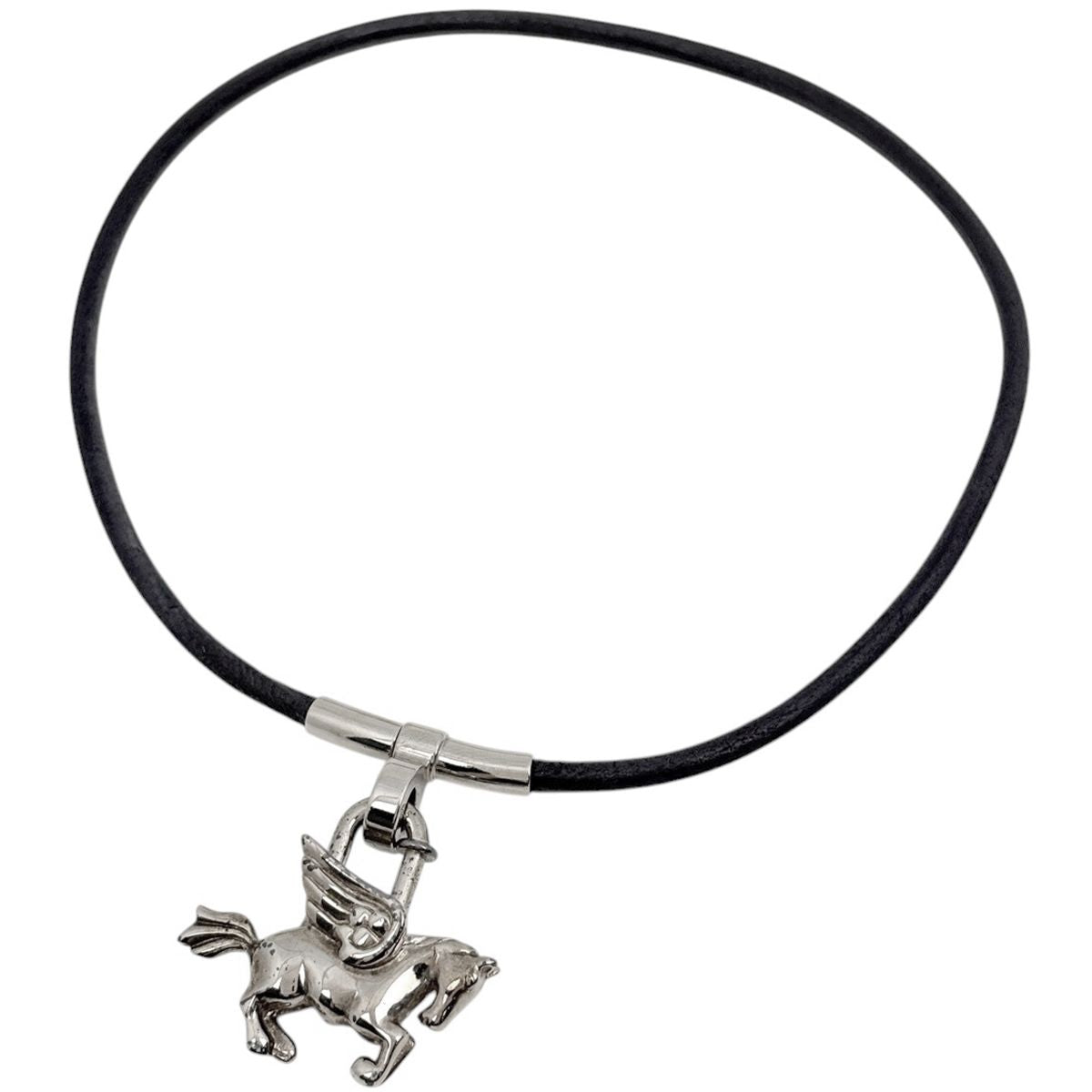 Hermes Necklace Cadena Choker Metal Silver