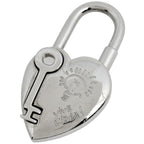 Hermes Bag Charm Heart Pendant Key Limited Metal Silver