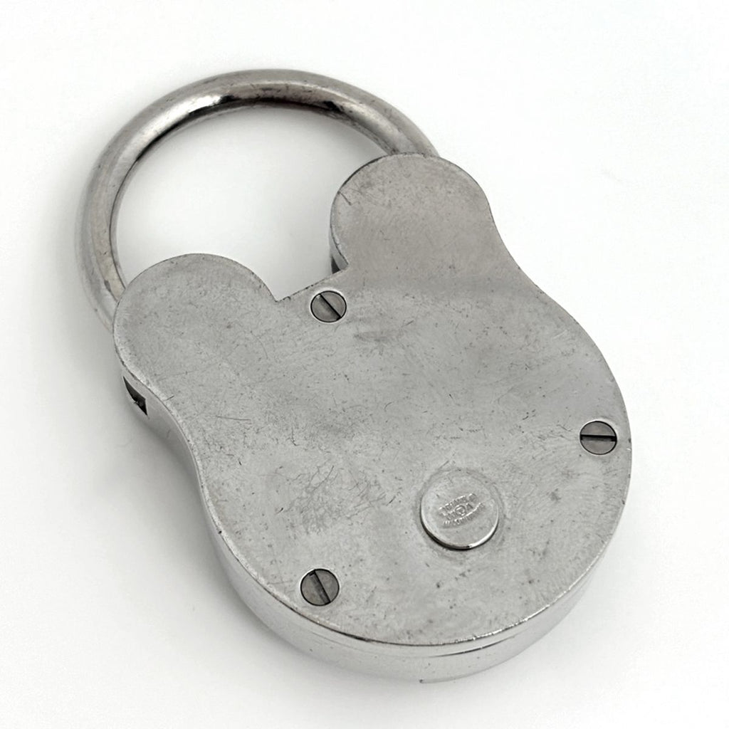Chanel Charm CC Logo Padlock Metal Silver Keychain — view 2