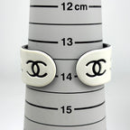 Chanel Bangle CC Logo Plastic White Bracelet — view 5