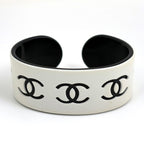 Chanel Bangle CC Logo Plastic White Bracelet — view 2