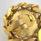Chanel Earrings CC Logo Rhinestone Gold — view 4