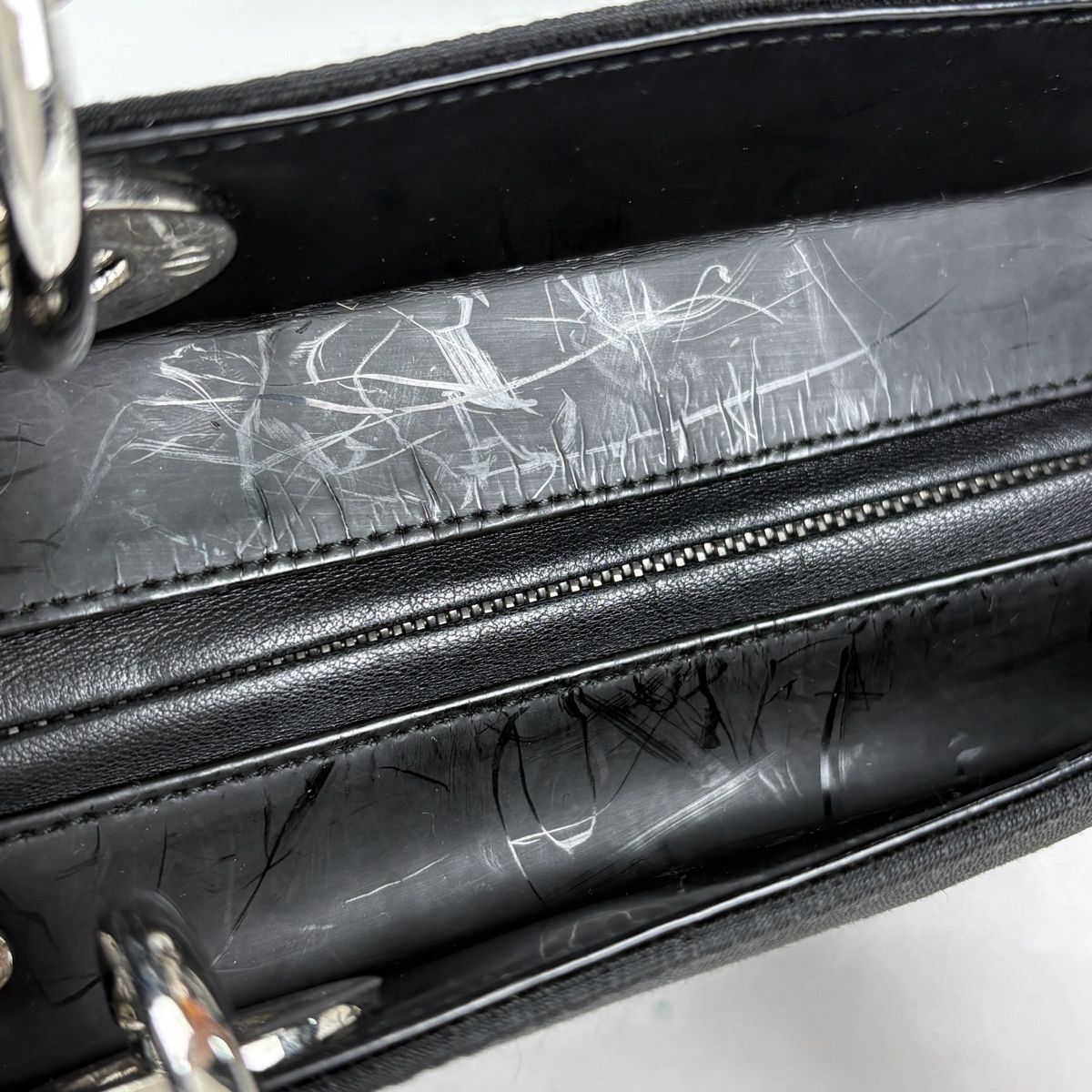 Dior Handbag Lady Cannage 2-Way Canvas Black — view 6