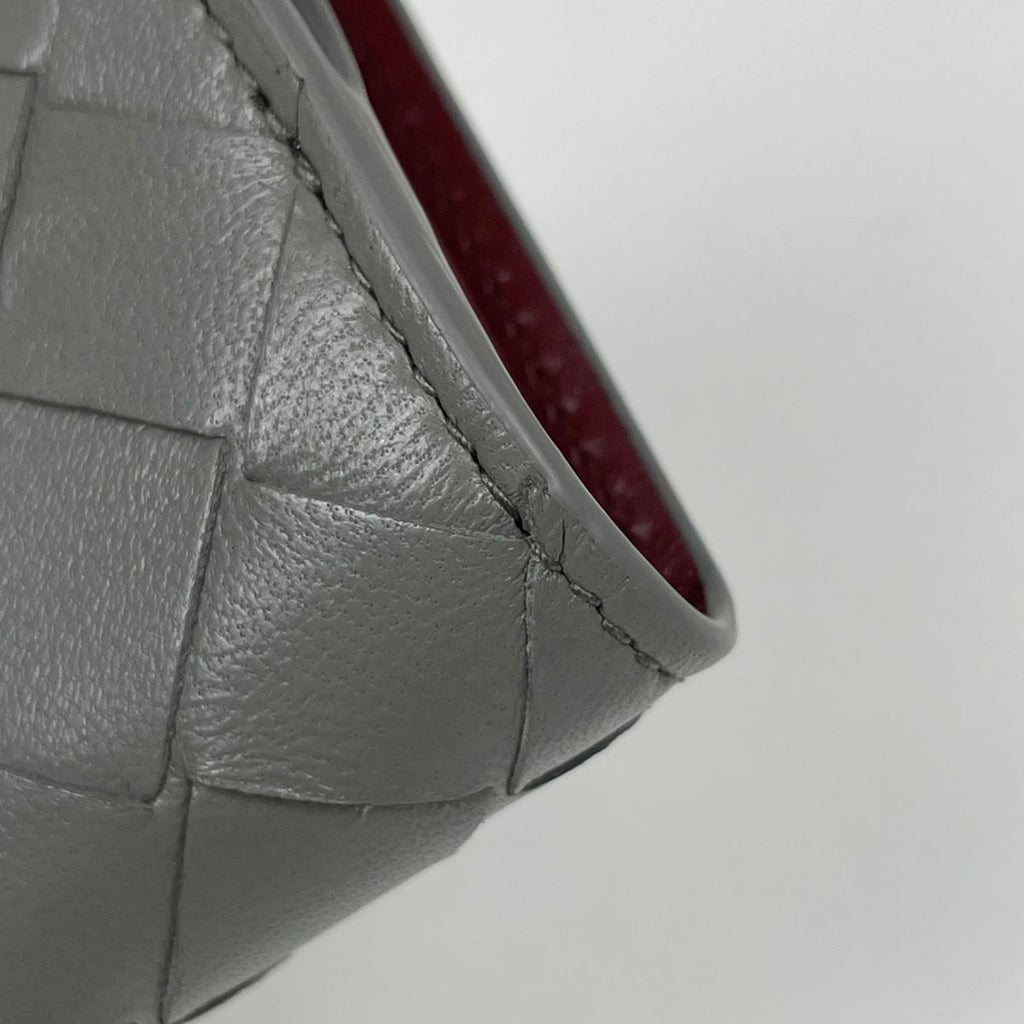 Bottega Veneta Intrecciato Small Bifold Wallet Leather Gray — view 3