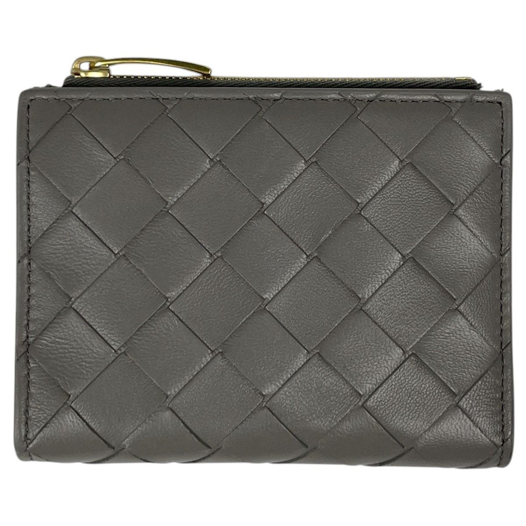 Bottega Veneta Intrecciato Small Bifold Wallet Leather Gray
