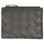 Bottega Veneta Intrecciato Small Bifold Wallet Leather Gray