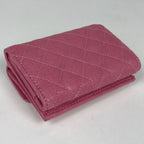 Chanel Trifold Wallet CC Logo Boy Small Caviar Leather Pink — view 2