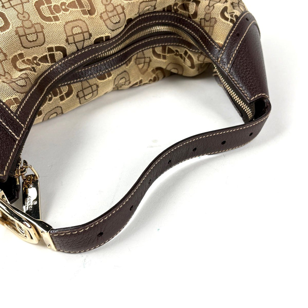 Gucci Handbag Horsebit Canvas Brown — view 7