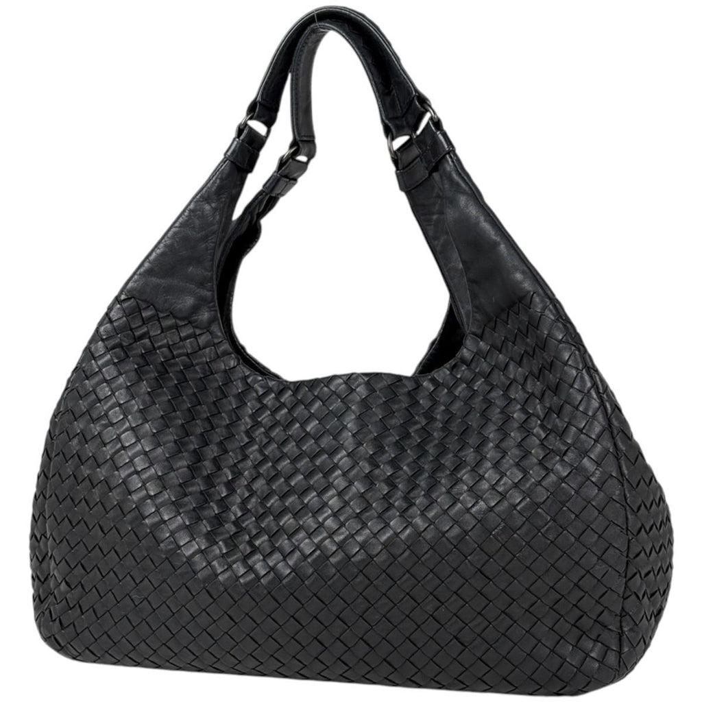 Bottega Veneta Shoulder Bag Intrecciato Leather Black